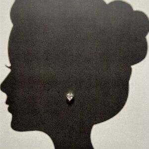 Elegant Silver Heart Stud Earrings